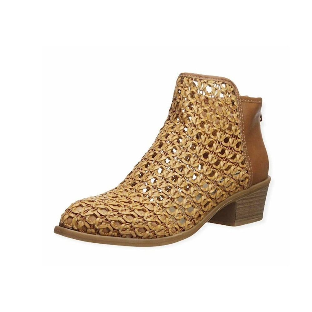 DOLCE VITA Woven Cutout Ankle Boot in Tan
